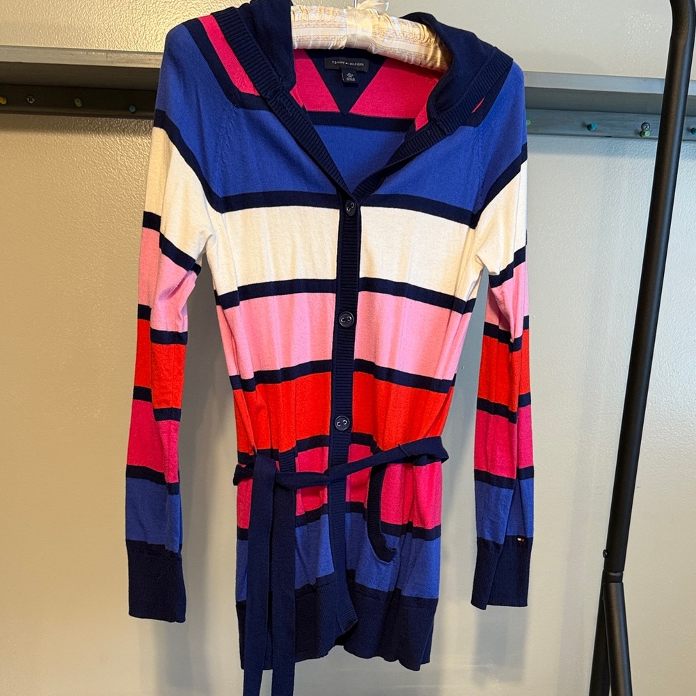 Girls or Women’s Tommy Hilfiger Multicolor Striped Cardigan. XL/16